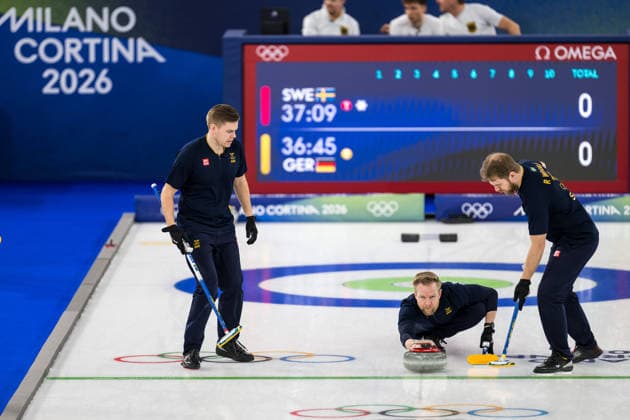 260216 Christoffer Sundgren, Niklas Edin and Rasmus Wrana of Sweden compete in a men s round robin curling match between Sweden and Germany during day 10 of the 2026 Winter Olympics on February 16, 2026 in Cortina. Photo: Jon Olav Nesvold BILDBYRAN COP 217 JE0122 curling Olympic Games, Olympische Spiele, Olympia, OS olympics winter olympics os ol olympiska spel vinter-os olympiske leker milano cortina 2026 milan cortina 2026 milano cortina 2026 olympic games milano cortina 2026 winter olympic games milano cortina-os milano cortina-ol vinter-ol 10 bbeng sverige *** 260216 Christoffer Sundgren, Niklas Edin and Rasmus Wrana of Sweden compete in a men s round robin curling match between Sweden and Germany during day 10 of the 2026 Winter Olympics on February 16, 2026 in Cortina Photo Jon Olav Nesvold BILDBYRAN COP 217 JE0122 curling olympic games olympics winter olympics os ol olympiska spel vinter os olympiske leker milano cortina 2026 milan cortina 2026 milano cortina 2026 olympic games milano cortina 2026 winter olympic games milano cortina os milano cortina ol vinter ol 10 bbeng sverige  Copyright: JONxOLAVxNESVOLD BB260216JE001