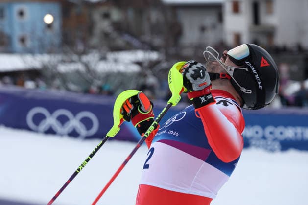 Loic Meillard (SUI) during the Olympic Winter games, Winterspiele,Spiele, Summer games Milano-Cortina 2026, Alpine Skiing Men s Slalom on February 16, 2026 at Stelvio Ski Center in Bormio, Italy  Copyright: xSergioxBisi IPAxSportx xipa-agency.netx xx IPA_71606759 IPA_Agency_IPA71606759