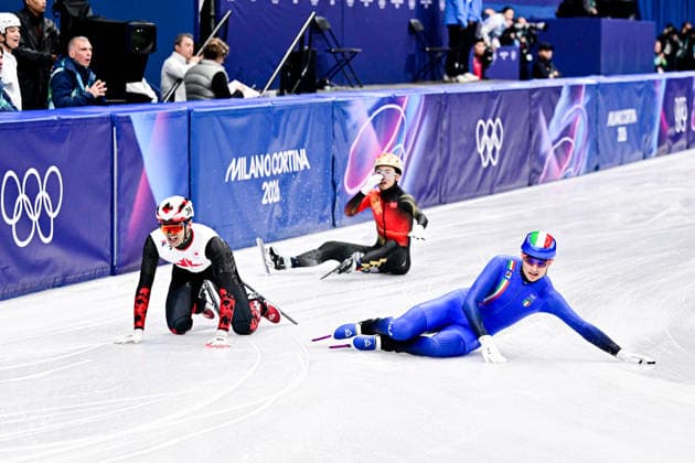 Short Track Speed skating, Eisschnelllauf Men s 5000m Relay - Semifinals, Short Track Speed Skating, at the Olympic Winter games, Winterspiele,Spiele, Summer games Milano Cortina 2026, at Milano Ice Skating Arena, on February 16, 2026 in Milan, Italy. Noxthirdxpartyxsales  aflo_320099291