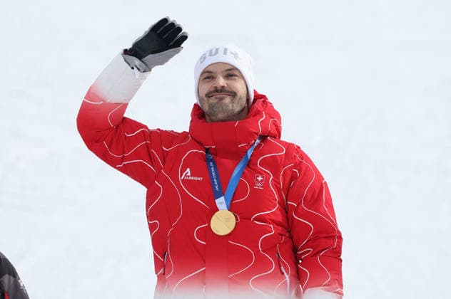 GIOCHI OLIMPICI - Olimpiadi Invernali Milano-Cortina 2026 - Alpine Skiing Men s Slalom Milano Cortina 2026 - XXV Olympic Winter games, Winterspiele,Spiele, Summer games Bormio - Italy 16 February,2026 Alpine skiing - Men s Slalom Image Show: Gold Medal MEILLARD Loic (SUI) Cortina D Ampezzo Italy  Copyright: xIPAxSport ABACAx