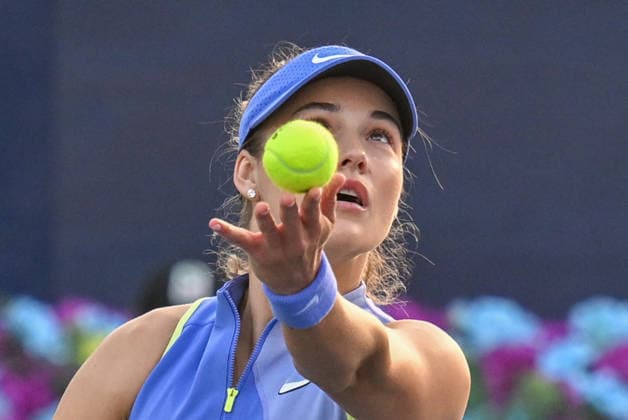 2026 Dubai Duty Free Tennis Championships DUBAI, UNITED ARAB EMIRATES – FEBRUARY 16: Russia’s Anna Kalinskaya (seen) competes with Latvia’s Jelena Ostapenko during the Dubai Duty Free Tennis Championships women’s singles match at Dubai Duty Free Tennis Stadium in Dubai, United Arab Emirates, on February 16, 2026. Waleed Zein Anadolu Dubai United Arab Emirates. Editorial use only. Please get in touch for any other usage.  Copyright: x2026xAnadoluxWaleedxZeinx