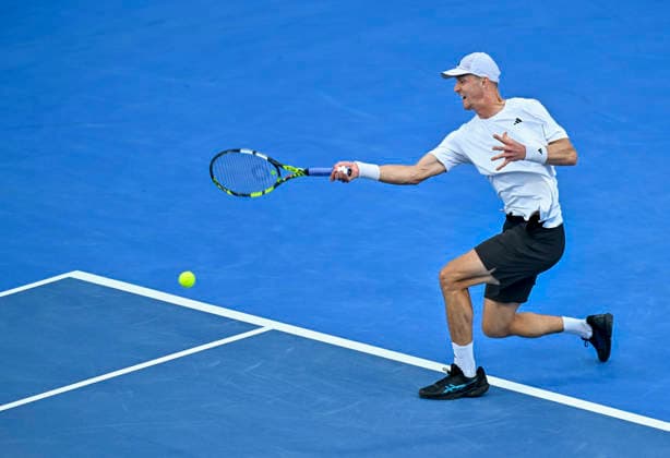 Qatar ExxonMobil Open 2026,Round of 32 - 16 Feb 2026 Jan Choinski of Great Britain seen in action against Jakub Mensik (not in view) of Czech Republic during the Round of 32 at the ATP, Tennis Herren men’s Qatar ExxonMobil Open 2026 at the Khalifa International Tennis Complex. Jakub Mensik won against Jan Choinski 6-7,6-2,6-4.????? Doha Qatar Copyright: xNoushadxVariyattiyakkalx xSOPAxImagesx NVRITYAKAL2-005