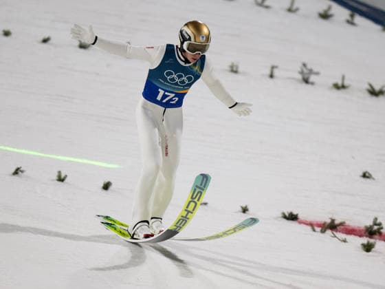 OLYMPICS - Winter Olympic Games, Olympische Spiele, Olympia, OS Milano Cortina 2026 PREDAZZO,ITALY,16.FEB.26 - OLYMPICS, Ski jumping, Skispringen, Ski, nordisch - Winter Olympic Games Milano Cortina 2026, large hill, Super Team, men. Image shows Stephan Embacher (AUT).  GEPAxpictures xOliverxLerch