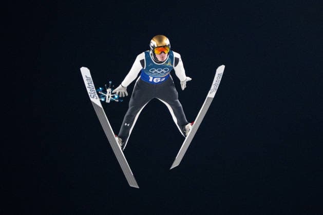 OLYMPICS - Winter Olympic Games, Olympische Spiele, Olympia, OS Milano Cortina 2026 PREDAZZO,ITALY,16.FEB.26 - OLYMPICS, Ski jumping, Skispringen, Ski, nordisch - Winter Olympic Games Milano Cortina 2026, large hill, Super Team, men. Image shows Domen Prevc (SLO).  GEPAxpictures xOliverxLerch