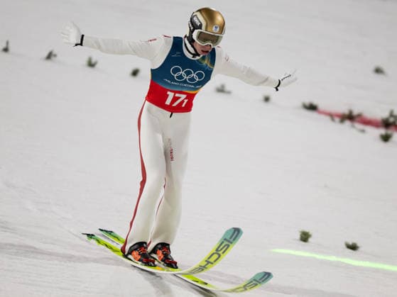 OLYMPICS - Winter Olympic Games, Olympische Spiele, Olympia, OS Milano Cortina 2026 PREDAZZO,ITALY,16.FEB.26 - OLYMPICS, Ski jumping, Skispringen, Ski, nordisch - Winter Olympic Games Milano Cortina 2026, large hill, Super Team, men. Image shows Jan Hoerl (AUT).  GEPAxpictures xOliverxLerch