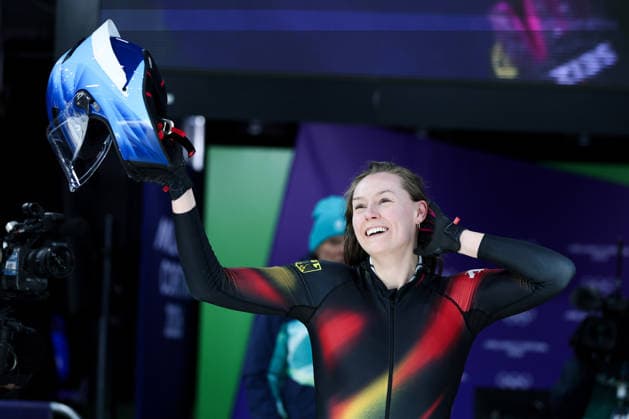 Olympische Winterspiele Milano Cortina 2026 Bob Monobob Frauen am 16.02.2026 im Cortina Sliding Centre in Cortina d™Ampezzo Laura Nolte ( Deutschland ) *** Olympic Winter Games Milano Cortina 2026 Bobsleigh Monobob Women on 16 02 2026 at the Cortina Sliding Center in Cortina d™Ampezzo Laura Nolte Germany xMSx