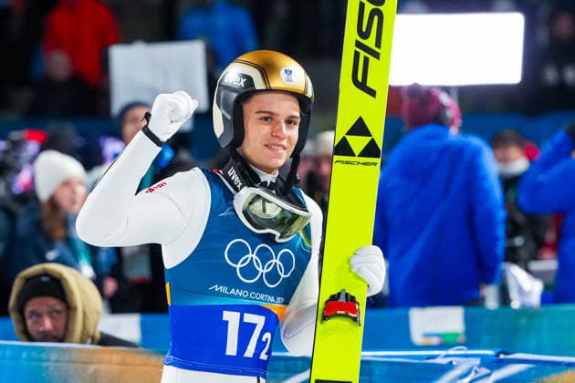 Winter Olympics in Milan Cortina 2026 Val di Fiemme, Italy 20260216. Austria s Stephan Embacher during the men s Super Team Jump Large Hill at the Predazzo Ski jumping, Skispringen, Ski, nordisch Stadium during the Winter Olympics in Milan Cortina 2026. Photo: Lise Aserud NTB Val di Fiemme Italy EDITORIAL USE ONLY. RESTRICTED USE FOR BETTING COMPANIES Ref:_SPOig4XbGVciv8.jpg *** Winter Olympics in Milan Cortina 2026 Val di Fiemme, Italy 20260216 Austria s Stephan Embacher during the men s Super Team Jump Large Hill at the Predazzo Ski Jumping Stadium during the Winter Olympics in Milan Cortina 2026 Photo Lise Aserud NTB Val di Fiemme Italy EDITORIAL USE ONLY RESTRICTED USE FOR BETTING COMPANIES  Copyright: xLisexAserudxx xNTBx