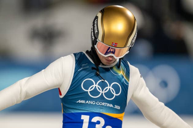 OLYMPICS - Winter Olympic Games, Olympische Spiele, Olympia, OS Milano Cortina 2026 PREDAZZO,ITALY,16.FEB.26 - OLYMPICS, Ski jumping, Skispringen, Ski, nordisch - Winter Olympic Games Milano Cortina 2026, large hill, Super Team, men. Image shows Kristoffer Eriksen Sundal (NOR).  GEPAxpictures xOliverxLerch