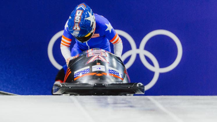 OLYMPICS - Winter Olympic Games, Olympische Spiele, Olympia, OS Milano Cortina 2026 CORTINA D AMPEZZO,ITALY,16.FEB.26 - OLYMPICS, BOBSLEIGH - Winter Olympic Games Milano Cortina 2026, monobob, women. Image shows Kaillie Armbruster Humphries (USA).  GEPAxpictures xAlexanderxSolc