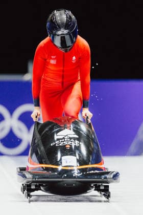 OLYMPICS - Winter Olympic Games, Olympische Spiele, Olympia, OS Milano Cortina 2026 CORTINA D AMPEZZO,ITALY,16.FEB.26 - OLYMPICS, BOBSLEIGH - Winter Olympic Games Milano Cortina 2026, monobob, women. Image shows Maja Voigt (DEN).  GEPAxpictures xAlexanderxSolc