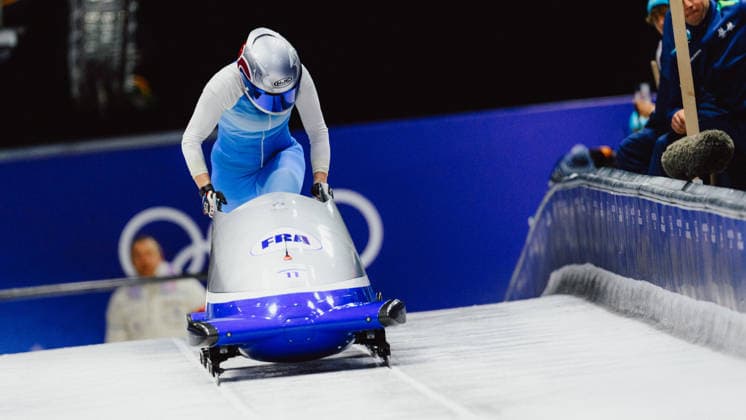 OLYMPICS - Winter Olympic Games, Olympische Spiele, Olympia, OS Milano Cortina 2026 CORTINA D AMPEZZO,ITALY,16.FEB.26 - OLYMPICS, BOBSLEIGH - Winter Olympic Games Milano Cortina 2026, monobob, women. Image shows Margot Boch (FRA).  GEPAxpictures xAlexanderxSolc