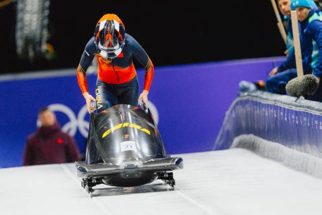 OLYMPICS - Winter Olympic Games, Olympische Spiele, Olympia, OS Milano Cortina 2026 CORTINA D AMPEZZO,ITALY,16.FEB.26 - OLYMPICS, BOBSLEIGH - Winter Olympic Games Milano Cortina 2026, monobob, women. Image shows Mingming Huai (CHN).  GEPAxpictures xAlexanderxSolc