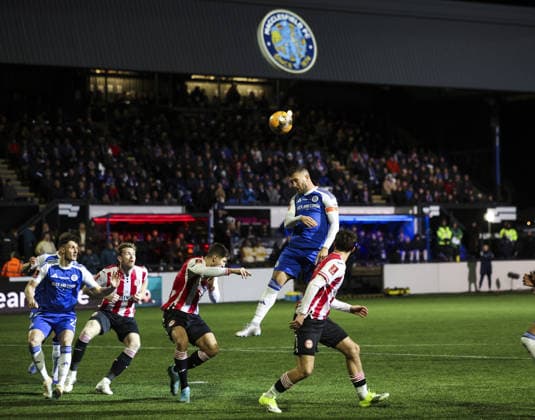 Macclesfield v Brentford, FA Cup 4th Round 16.02.26 Macclesfield v Brentford, FA Cup 4th Round Bradley Ormesher The Times Paul Dawson of Macclesfield FC  Copyright: xBradleyxOrmesherx NINTCHDBPICT001059763645