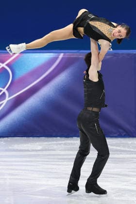 Winter Olympics - Camille Kovalev and Pavel Kovalev At Pair Skating Free Figure skating, Eiskunstlauf Camille Kovalev and partner Pavel Kovalev of Team France compete during Pair Skating - Free Skating on day ten of the Milano Cortina 2026 Winter Olympic Games, Olympische Spiele, Olympia, OS at Milano Ice Skating Arena on February 16, 2026 in Milan, Italy. Photo by Alexis Jumeau ABACAPRESS.COM Milan Italy  Copyright: xJumeauxAlexis ABACAx