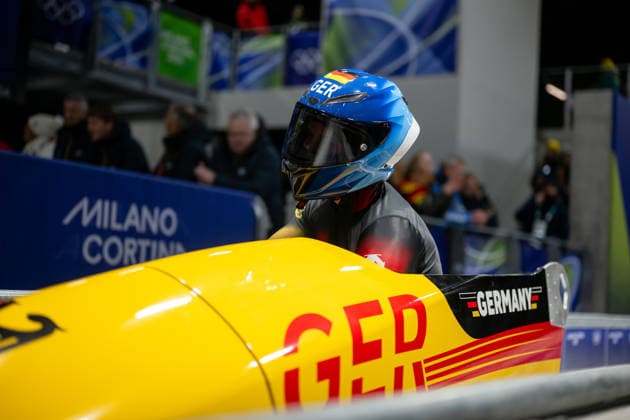 BUCKWITZ Lisa (Deutschland) im Ziel, ITA, Olympische Spiele Milano Cortina 2026, Olympia, Monobob Frauen, 16.02.2026 ITA, Olympische Spiele Milano Cortina 2026, Olympia, Monobob Frauen, 16.02.2026 Cortina d Ampezzo *** BUCKWITZ Lisa Germany at the finish, ITA, Olympic Games Milano Cortina 2026, Olympia, Monobob Women, 16 02 2026 ITA, Olympic Games Milano Cortina 2026, Olympia, Monobob Women, 16 02 2026 Cortina d Ampezzo Copyright: xEibner-Pressefoto Memmlerx EP_MMR