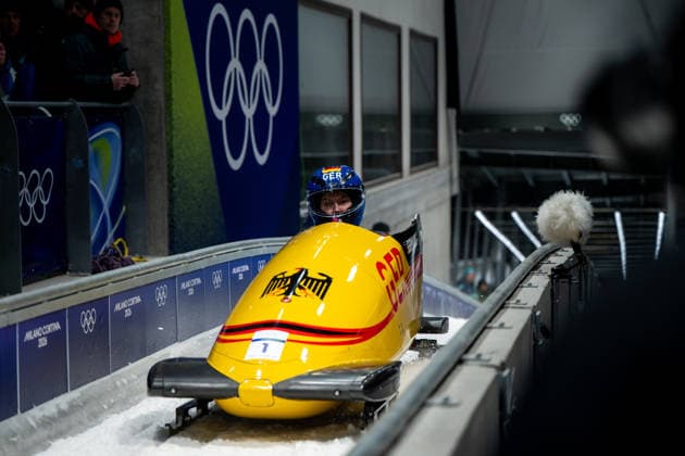 NOLTE Laura (Deutschland) im Ziel, ITA, Olympische Spiele Milano Cortina 2026, Olympia, Monobob Frauen, 16.02.2026 ITA, Olympische Spiele Milano Cortina 2026, Olympia, Monobob Frauen, 16.02.2026 Cortina d Ampezzo *** NOLTE Laura Germany at the finish, ITA, Olympic Games Milano Cortina 2026, Olympia, Monobob Women, 16 02 2026 ITA, Olympic Games Milano Cortina 2026, Olympia, Monobob Women, 16 02 2026 Cortina d Ampezzo Copyright: xEibner-Pressefoto Memmlerx EP_MMR