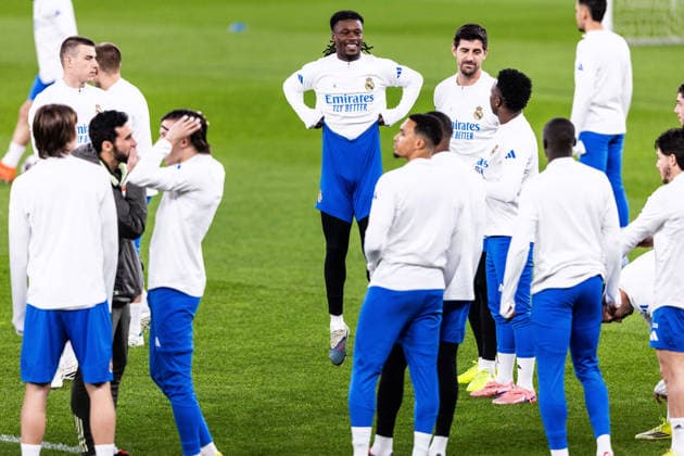 February 16, 2026, Lisbon, Lisbon, Portugal: Eduardo Camavinga of Real Madrid C.F. during the training session prior to the UEFA Champions League 2025 2026 game between SL Benfica and Real Madrid C.F. at Estadio da Luz on February 16, 2026 in Lisbon, Portugal. Lisbon Portugal - ZUMAg283 20260216_zsp_g283_180 Copyright: xJoaoxGregoriox