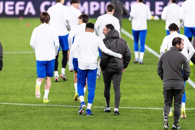 February 16, 2026, Lisbon, Lisbon, Portugal: Kylian Mbappe of Real Madrid C.F. during the training session prior to the UEFA Champions League 2025 2026 game between SL Benfica and Real Madrid C.F. at Estadio da Luz on February 16, 2026 in Lisbon, Portugal. Lisbon Portugal - ZUMAg283 20260216_zsp_g283_189 Copyright: xJoaoxGregoriox