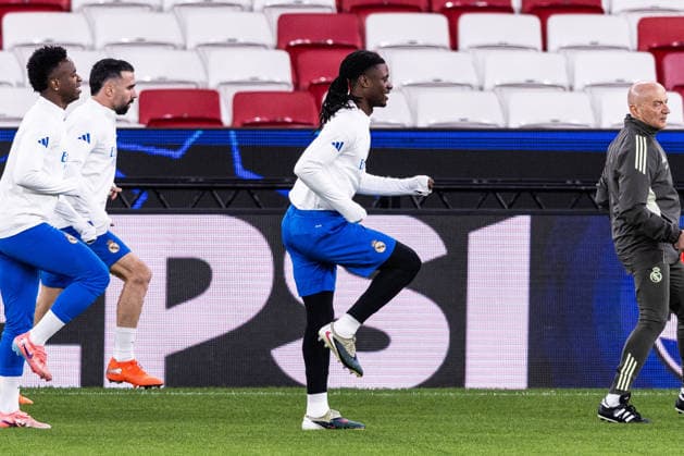 February 16, 2026, Lisbon, Lisbon, Portugal: Eduardo Camavinga of Real Madrid C.F. during the training session prior to the UEFA Champions League 2025 2026 game between SL Benfica and Real Madrid C.F. at Estadio da Luz on February 16, 2026 in Lisbon, Portugal. Lisbon Portugal - ZUMAg283 20260216_zsp_g283_192 Copyright: xJoaoxGregoriox