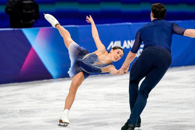 Anastasia Vaipan-law and Luke Digby of Great Britain perform during the Pair Skating Free Skating Final at the Milano Figure skating, Eiskunstlauf Arena in Milan, Italy on Monday, February 16, 2026. Vaipan-law and Digby scored a 112.99 making their total score 179.06.  OLY20260216927 RICHARDxELLIS