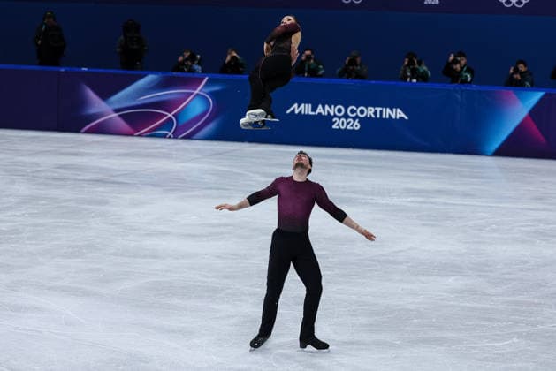 GIOCHI OLIMPICI - Olimpiadi Invernali Milano-Cortina 2026 - Figure skating, Eiskunstlauf - Pair Skating Annika Hocke Robert Kunkel (GER) during the Olympic Winter games, Winterspiele,Spiele, Summer games Milano-Cortina 2026, Pair Skating on February 16, 2026 at Milano Ice Skating Arena in Milan, Italy Cortina D Ampezzo Italy  Copyright: xIPAxSport ABACAx