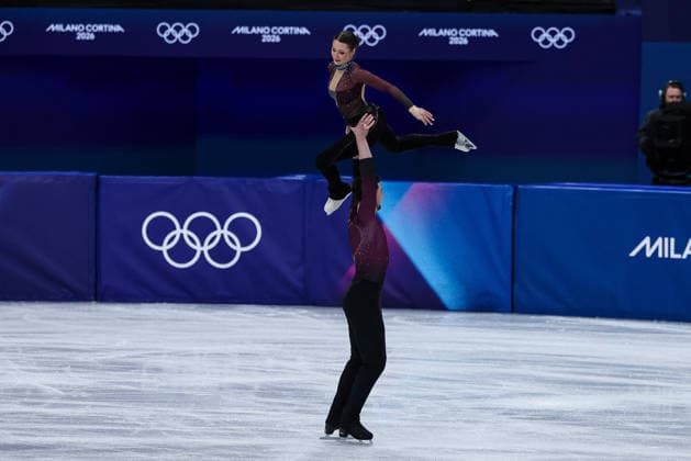 GIOCHI OLIMPICI - Olimpiadi Invernali Milano-Cortina 2026 - Figure skating, Eiskunstlauf - Pair Skating Annika Hocke Robert Kunkel (GER) during the Olympic Winter games, Winterspiele,Spiele, Summer games Milano-Cortina 2026, Pair Skating on February 16, 2026 at Milano Ice Skating Arena in Milan, Italy Cortina D Ampezzo Italy  Copyright: xIPAxSport ABACAx