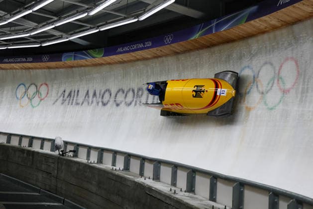 Kim Kalicki from Germany competes during the Olympic Winter games, Winterspiele,Spiele, Summer games Milano-Cortina 2026, Bobsleigh Women s Monobob, Gold Medal race on February 16, 2026 at Cortina Sliding Center in Cortina d Ampezzo, Italy.  Copyright: xLucianoxMariaxBisi IPAxSportx xipa-agency.netx xx IPA_71618918 IPA_Agency_IPA71618918