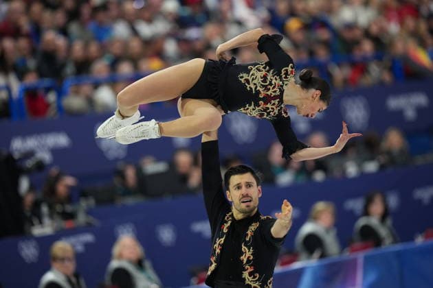 Italian s Rebecca Ghilardi Filippo Ambrosini compete during the pairs Figure skating, Eiskunstlauf short program at the 2026 Winter Olympics, at the Milano Cortina 2026 Winter Olympics, in Milan (Italy) February 16, 2026 (Photo Gian Mattia D Alberto LaPresse)  Copyright: xGianxMattiaxD Alberto LaPressex