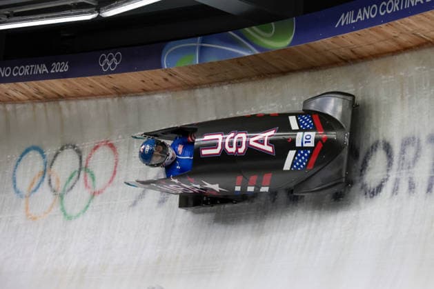 Eloana Taylor Meyers from United States competes during the Olympic Winter games, Winterspiele,Spiele, Summer games Milano-Cortina 2026, Bobsleigh Women s Monobob, Gold Medal race on February 16, 2026 at Cortina Sliding Center in Cortina d Ampezzo, Italy.  Copyright: xLucianoxMariaxBisi IPAxSportx xipa-agency.netx xx IPA_71618934 IPA_Agency_IPA71618934