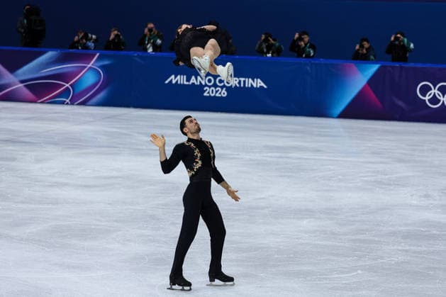 GIOCHI OLIMPICI - Olimpiadi Invernali Milano-Cortina 2026 - Figure skating, Eiskunstlauf - Pair Skating Rebecca Ghilardi Filippo Ambrosini (ITA) during the Olympic Winter games, Winterspiele,Spiele, Summer games Milano-Cortina 2026, Pair Skating on February 16, 2026 at Milano Ice Skating Arena in Milan, Italy Cortina D Ampezzo Italy  Copyright: xIPAxSport ABACAx