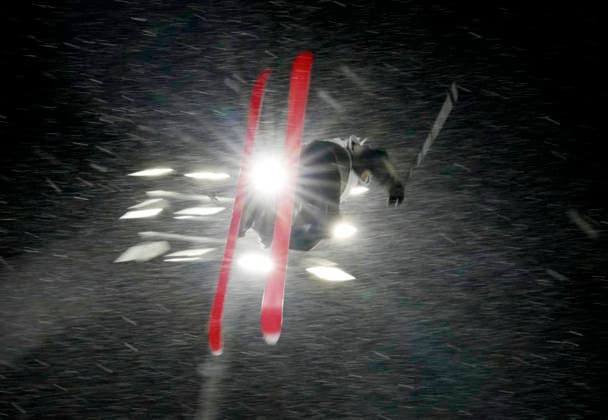 Anni Karava of Finland takes a practice jump during warmups for the Women s Freeski Big Air Final at the Milano Cortina 2026 Winter Olympic Games, Olympische Spiele, Olympia, OS in Livigno, Italy, on Monday, February 16, 2026.  OLY20260216820b BOBxSTRONG