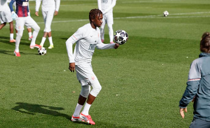 La Turbie, France February 16, 2026 UEFA Champions League 2025 26 AS Monaco Paris Saint Germain PSG Training Session with Mamadou Coulibaly UEFA Champions League 2025 26 AS Monaco vs PSG Paris