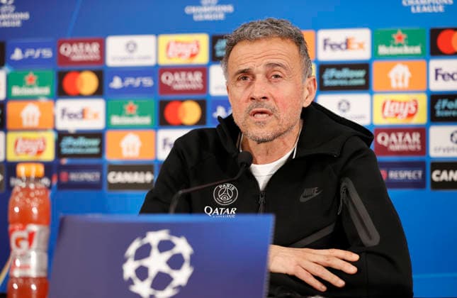 La Turbie, France February 16, 2026 UEFA Champions League 2025 26 AS Monaco Paris Saint Germain PSG Press Conference with PSG Head Coach Luis Enrique UEFA Champions League 2025 26 AS Monaco vs PSG Paris