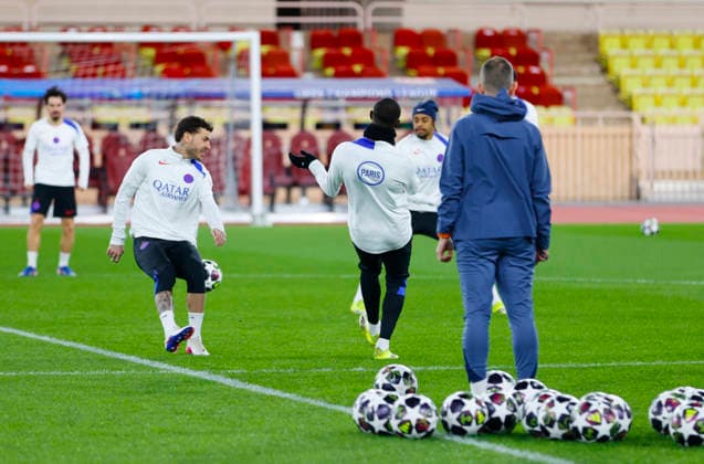 La Turbie, France February 16, 2026 UEFA Champions League 2025 26 AS Monaco Paris Saint Germain PSG Press Conference with PSG Training Session at Stade Louis II UEFA Champions League 2025 26 AS Monaco vs PSG Paris