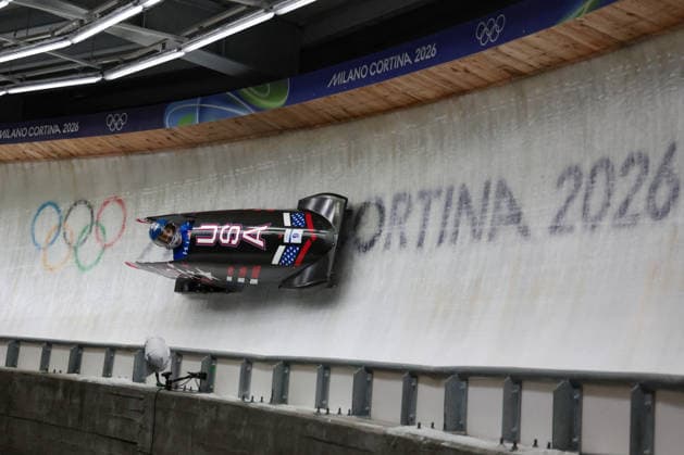 GIOCHI OLIMPICI - Olimpiadi Invernali Milano-Cortina 2026 - Bobsleigh Women s Kaysha Love from United States competes during the Olympic Winter games, Winterspiele,Spiele, Summer games Milano-Cortina 2026, Bobsleigh Women s Monobob, Gold Medal race on February 16, 2026 at Cortina Sliding Center in Cortina d Ampezzo, Italy. Cortina D Ampezzo Italy  Copyright: xIPAxSport ABACAx