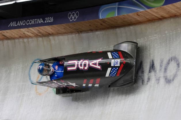 GIOCHI OLIMPICI - Olimpiadi Invernali Milano-Cortina 2026 - Bobsleigh Women s Eloana Taylor Meyers from United States competes during the Olympic Winter games, Winterspiele,Spiele, Summer games Milano-Cortina 2026, Bobsleigh Women s Monobob, Gold Medal race on February 16, 2026 at Cortina Sliding Center in Cortina d Ampezzo, Italy. Cortina D Ampezzo Italy  Copyright: xIPAxSport ABACAx