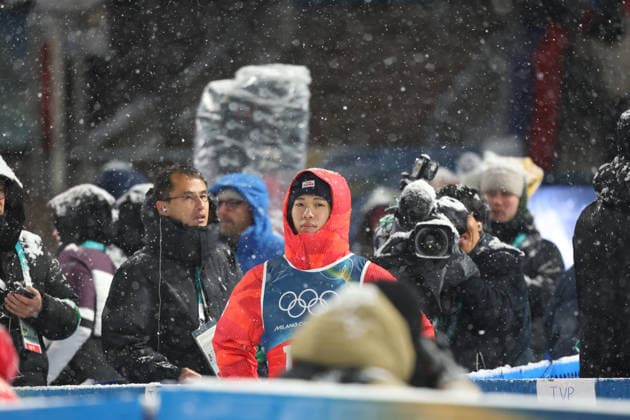 Ren Nikaido (JPN), FEBRUARY 16, 2026 - Ski jumping, Skispringen, Ski, nordisch : Men s Super Team during the Milano Cortina 2026 Olympic Winter games, Winterspiele,Spiele, Summer games at Predazzo Ski Jumping Stadium in Predazzo, Italy. Noxthirdxpartyxsales  aflo_320147214