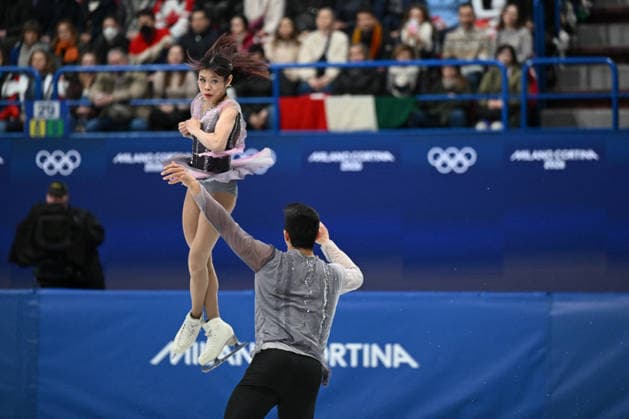 GIOCHI OLIMPICI - Olimpiadi Invernali Milano-Cortina 2026 - Figure skating, Eiskunstlauf CHAN Emily HOWE Spencer Akira (USA) during Figure Skating, Olympic Winter games, Winterspiele,Spiele, Summer games Milano-Cortina 2026 in Milano, Italy, February 16 2026 Cortina D Ampezzo Italy  Copyright: xIPAxSport ABACAx