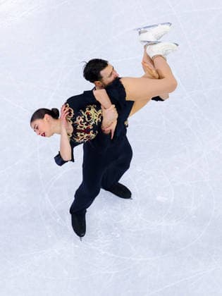 (260216) -- MILAN, Feb. 16, 2026 -- Rebecca Ghilardi (front) Filippo Ambrosini of Italy compete during the Figure skating, Eiskunstlauf pair skating free skating match at the Milan-Cortina 2026 Olympic Winter games, Winterspiele,Spiele, Summer games in Milan, Italy, Feb. 15, 2026. ) (MICO2026)ITALY-MILAN-OLYMPIC WINTER GAMES-FIGURE SKATING-PAIR SKATING-FREE SKATING ChenxYichen 