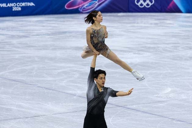 GIOCHI OLIMPICI - Olimpiadi Invernali Milano-Cortina 2026 - Figure skating, Eiskunstlauf - Pair Skating Riku Miura Ryuichi Kihara (JPN) during the Olympic Winter games, Winterspiele,Spiele, Summer games Milano-Cortina 2026, Pair Skating on February 16, 2026 at Milano Ice Skating Arena in Milan, Italy Cortina D Ampezzo Italy  Copyright: xIPAxSport ABACAx