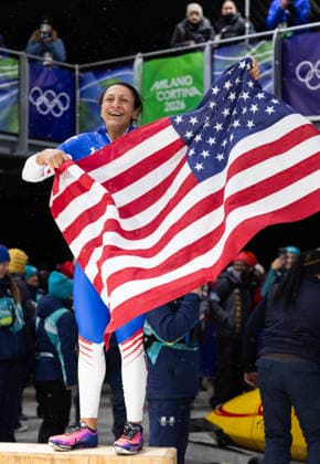 February 16, 2026, Cortina D ampezzo, Lombardy, Italy: Elana Meyers Taylor of the USA won gold in the Women s Monobob at the Cortina Sliding Centre for the Milano Cortina 2026 Winter Olympics. Cortina D ampezzo Italy - ZUMAsc5_ 20260216_oly_sc5_013 Copyright: xErichxSchlegelx