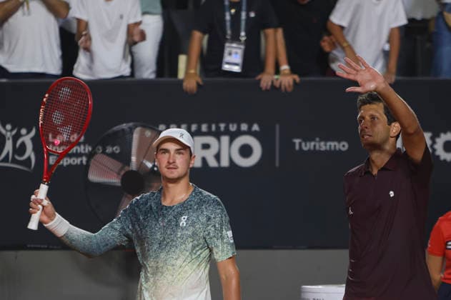 RIO DE JANEIRO (RJ), 02 16 2026 - SPORTS TENNIS RIO OPEN - RIO OPEN 2026 ATP, Tennis Herren 500 - Match between Joao Fonseca and Marcelo Melo vs Burruchaga and Pellegrino, held at the Jockey Club Brasileiro, Rio de Janeiro, this Monday (16). (Photo: Renan Areias Photo Premium SPP) (Renan Areias, Renan Areias SPP) Copyright: xRenanxAreias,xRenanxAreiasx xSPPx spp-en-ReArReAr-renan_areias_photo_premium_340469