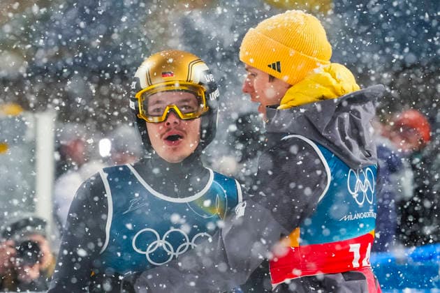 Winter Olympics in Milan Cortina 2026 Val di Fiemme, Italy 20260216. German Philipp Raimund in the final round of the men s Super Team Large Hill Jump at the Predazzo Ski jumping, Skispringen, Ski, nordisch Stadium during the Milan Cortina 2026 Winter Olympics. Ski jumpers Andreas Wellinger and Philipp Raimund were frustrated after narrowly losing the bronze medal in Monday s chaotic race at the Olympics. Photo: Lise Aserud NTB Val di Fiemme Italy EDITORIAL USE ONLY. RESTRICTED USE FOR BETTING COMPANIES Ref:_SPODHP1NUstwLY.jpg *** Winter Olympics in Milan Cortina 2026 Val di Fiemme, Italy 20260216 German Philipp Raimund in the final round of the men s Super Team Large Hill Jump at the Predazzo Ski Jumping Stadium during the Milan Cortina 2026 Winter Olympics Ski jumpers Andreas Wellinger and Philipp Raimund were frustrated after narrowly losing the bronze medal in Monday s chaotic race at the Olympics Photo Lise Aserud NTB Val di Fiemme Italy EDITORIAL USE ONLY RESTRICTED USE FOR BETTING COMPANIES  Copyright: xLisexAserudx xNTBx