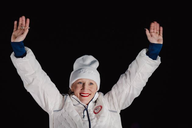 OLYMPICS - Winter Olympic Games, Olympische Spiele, Olympia, OS Milano Cortina 2026 CORTINA D AMPEZZO,ITALY,16.FEB.26 - OLYMPICS, BOBSLEIGH - Winter Olympic Games Milano Cortina 2026, monobob, women. Image shows the rejoicing of Kaillie Armbruster Humphries (USA). Keywords: medal  GEPAxpictures xAlexanderxSolc