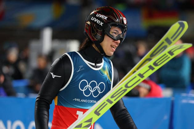 Ren Nikaido (JPN), FEBRUARY 16, 2026 - Ski jumping, Skispringen, Ski, nordisch : Men s Super Team Final Round during the Milano Cortina 2026 Olympic Winter games, Winterspiele,Spiele, Summer games at Predazzo Ski Jumping Stadium in Predazzo, Italy. Noxthirdxpartyxsales  aflo_320154350