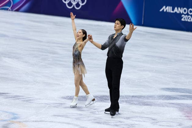 Riku Miura and Ryuichi Kihara (JPN) 1st place, Gold Medal at the end of the Olympic Winter games, Winterspiele,Spiele, Summer games Milano-Cortina 2026, Pair Skating on February 16, 2026 at Milano Ice Skating Arena in Milan, Italy  Copyright: xFabrizioxCarabelli IPAxSportx xipa-agency.netx xx IPA_71622949 IPA_Agency_IPA71622949