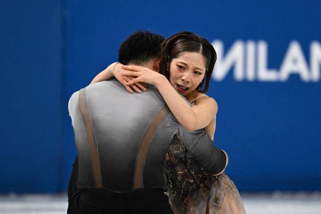 Winter Olympics - Pair Skating Free Figure skating, Eiskunstlauf Riku Miura and partner Ryuichi Kihara of Team Japan compete during Pair Skating - Free Skating final on day ten of the Milano Cortina 2026 Winter Olympic Games, Olympische Spiele, Olympia, OS at Milano Ice Skating Arena on February 16, 2026 in Milan, Italy. Photo by JMP ABACAPRESS.COM Milan Italy  Copyright: xJMP ABACAx