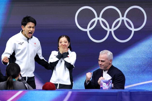 Riku Miura & Ryuichi Kihara (JPN), FEBRUARY 16, 2026 - Figure skating, Eiskunstlauf : Pairs Free Skating during the Milano Cortina 2026 Olympic Winter games, Winterspiele,Spiele, Summer games at Milano Ice Skating Arena in Milan, Italy. Noxthirdxpartyxsales  aflo_320167257