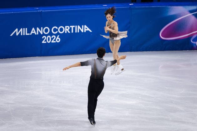 Winter Olympics - Pair Skating Free Figure skating, Eiskunstlauf Final AJ Riku Miura and partner Ryuichi Kihara of Team Japan compete during Pair Skating - Free Skating on day ten of the Milano Cortina 2026 Winter Olympic Games, Olympische Spiele, Olympia, OS at Milano Ice Skating Arena on February 16, 2026 in Milan, Italy. Photo by Alexis Jumeau ABACAPRESS.COM Milan  Copyright: xJumeauxAlexis ABACAx
