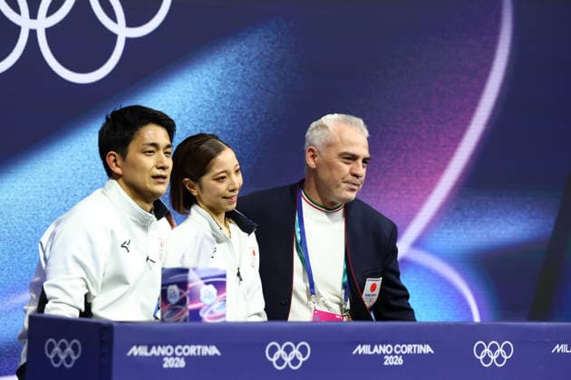 February 16, 2026, Milan, Lombardy, Italy: MIURA RIKU and KIHARA RYUICHI of Japan skate their Free Skating in the Pairs of the Figure skating, Eiskunstlauf at the Milano Cortina 2026 Winter Olympic Games, Olympische Spiele, Olympia, OS Olympics 2026: Milano Cortina: Figure Skating Pairs  - ZUMAc179 20260216_oly_c179_313 Copyright: xMickaelxChavetx